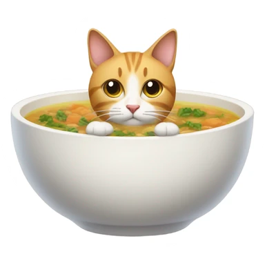 Cat in a bowl of soup sticker