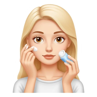 White girl applying face cream  sticker