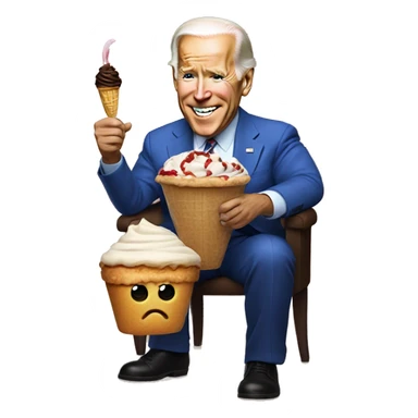jie biden with icecream and pie sticker