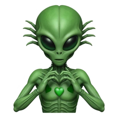xenomorph from the movie Alien making heart sign with hands sticker