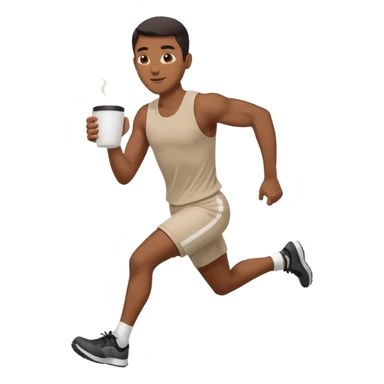 Morning Coffee Runner black man  sticker