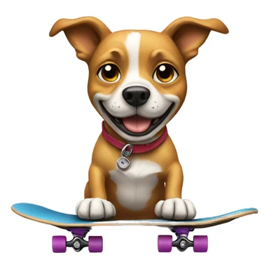 Dog riding skateboard sticker