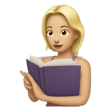 white woman reading books and papers sticker