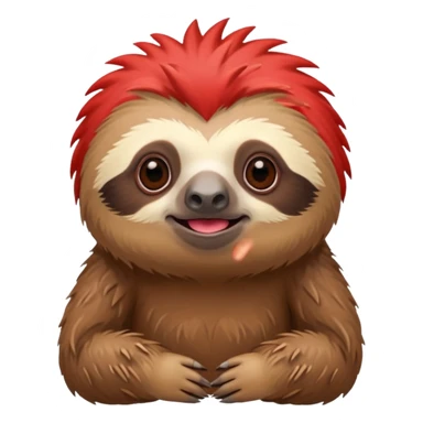sloth with a red mohican sticker