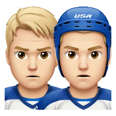 Two hockey players one USA one Finland sticker