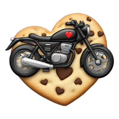 cookie heart with black motorbike  sticker