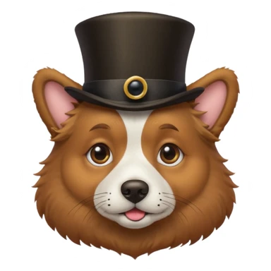 Dog with Monacol ￼and a top hat sticker