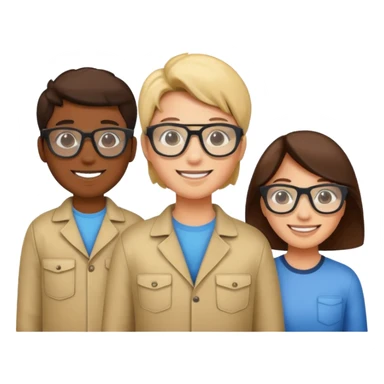 people with protective glasses sticker