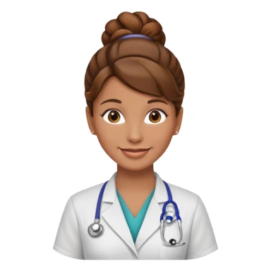 healthcare instructor standing up brown hair updo sticker