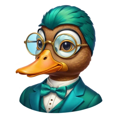 Create a mallard which has  a monocle glasses
 sticker