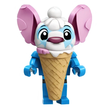 Lego Stitch with ice cream sticker