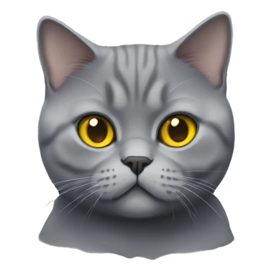 Grey British shorthair cat with yellow eyes and super cute  sticker
