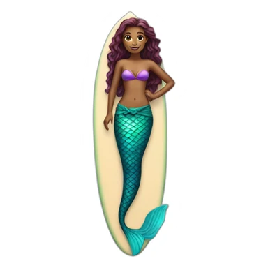 a mermaid on a surfboard sticker