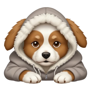dog with a hoodie laying down  sticker