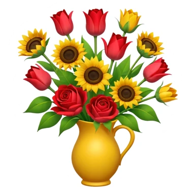 A mix bouquet of roses, Sunflowers and Tulips sticker