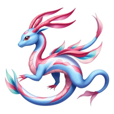 Milotic-Sylveon-Dragonair-Fakémon-hybrid-creature (full body)  sticker