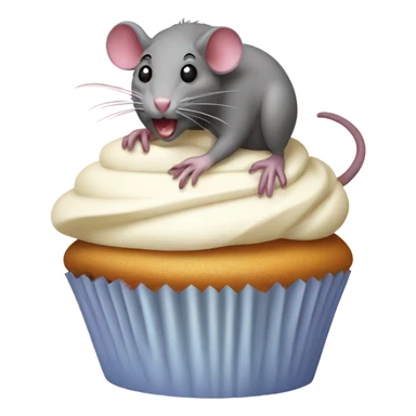 A ugly Rat in a cupcake while eating the cupcake  sticker
