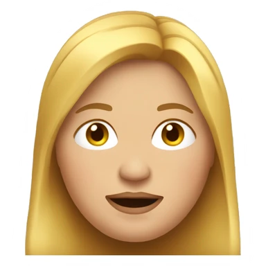 Obese, middle-aged woman, with golden long hair. sticker