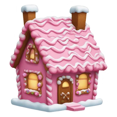 Pink gingerbread house with snow sticker