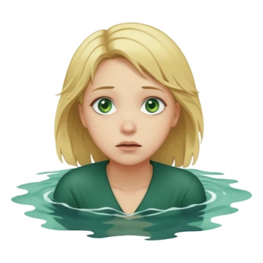 sad depressed weak cs major who is a pretty girl with blond hair and green eyes drowning on ship, very pretty very sad and weak. Near death almost dead drowning. sticker