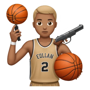 Basketball person with gun sticker