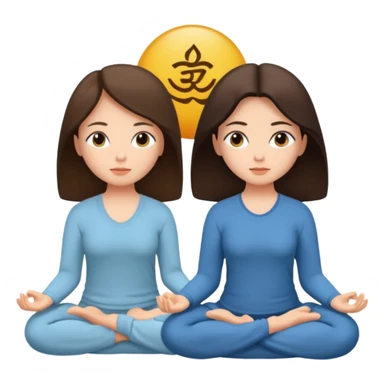 two brunetts meditating sticker