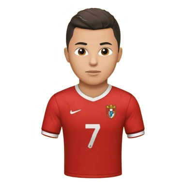 red football shirt with Ronaldo on the back sticker