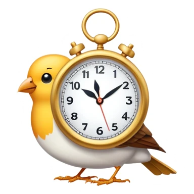 bird with clock morning sticker