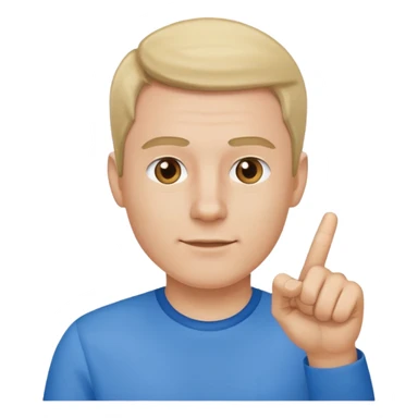 man pointing to the right sticker