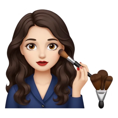 Красится девочка с шикарной укладкой длинными волосами sticker