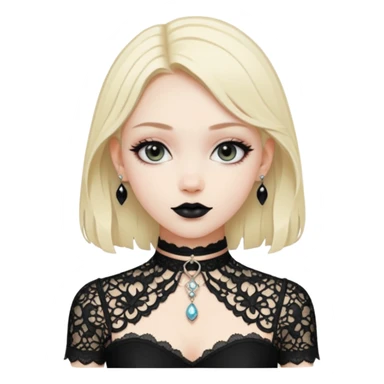 goth black lace choker sticker