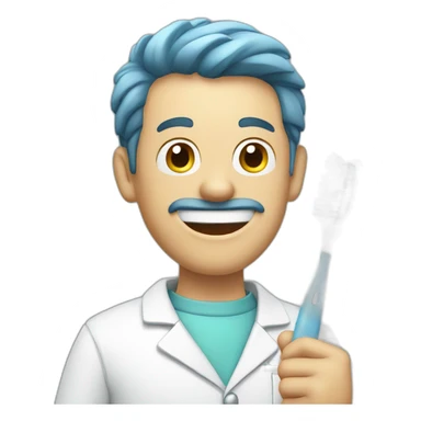 dentist with a toothbrush in his hand sticker