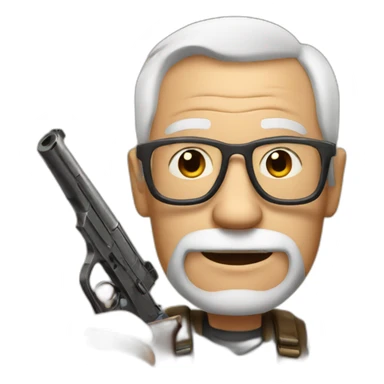 Grandfather with a gun sticker