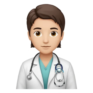 androgynous medium tone skin physician sticker