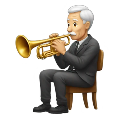 Old man with trumpet sticker
