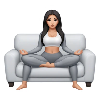 hyper-realistic kim kardashian in yoga pants on couch comfy sticker