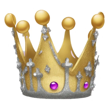 glittery crown with sad face and sad eyes  on the crown a crown emoji tears sticker