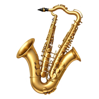 Cinematic Realistic Saxophone, smooth, curving brass body with a golden finish, soft reflections of warm light catching the details, a player’s fingers carefully pressing the keys, glowing with a jazzy, atmospheric charm. sticker