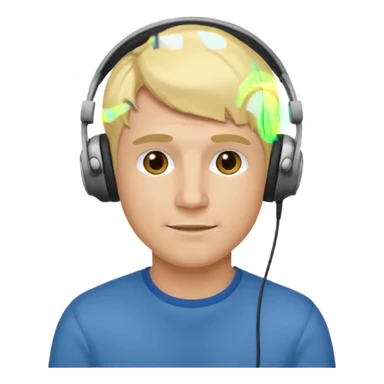 blonde man wearing headphones sticker