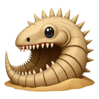 Sand worm from dune make the mouth a hole with long spiky teeth no eyes and a body sticker
