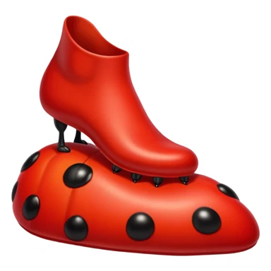 showing a cartoon human foot stepping on a small bug (like a ladybug), slightly squished but cartoonish, no violence, playful Apple emoji style sticker