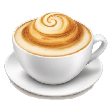 Cup of cappuccino with croissant sticker