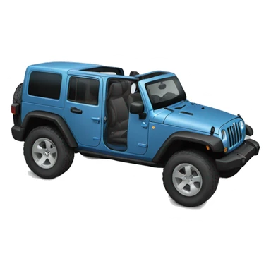 jeep Wrangler in the color blue grey big wheels sticker