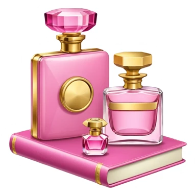 pink bookbook and fragance sticker