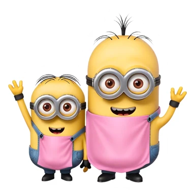 Minions usando rosa sticker