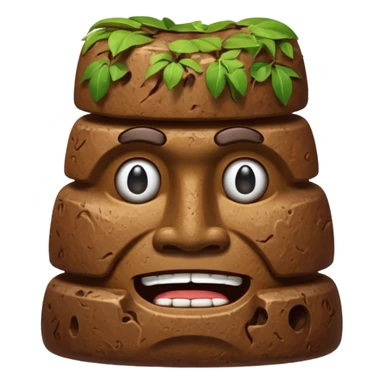 Poop with moai face sticker