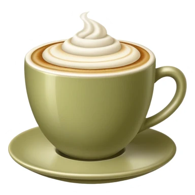 Cappuccino in pale olive cup sticker