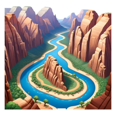 isometric zion national park, the Narrows sticker