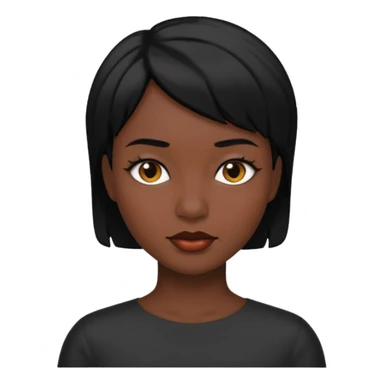 short hair queen black hair sticker