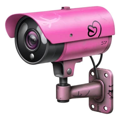 Security Camera pink with graffity sticker